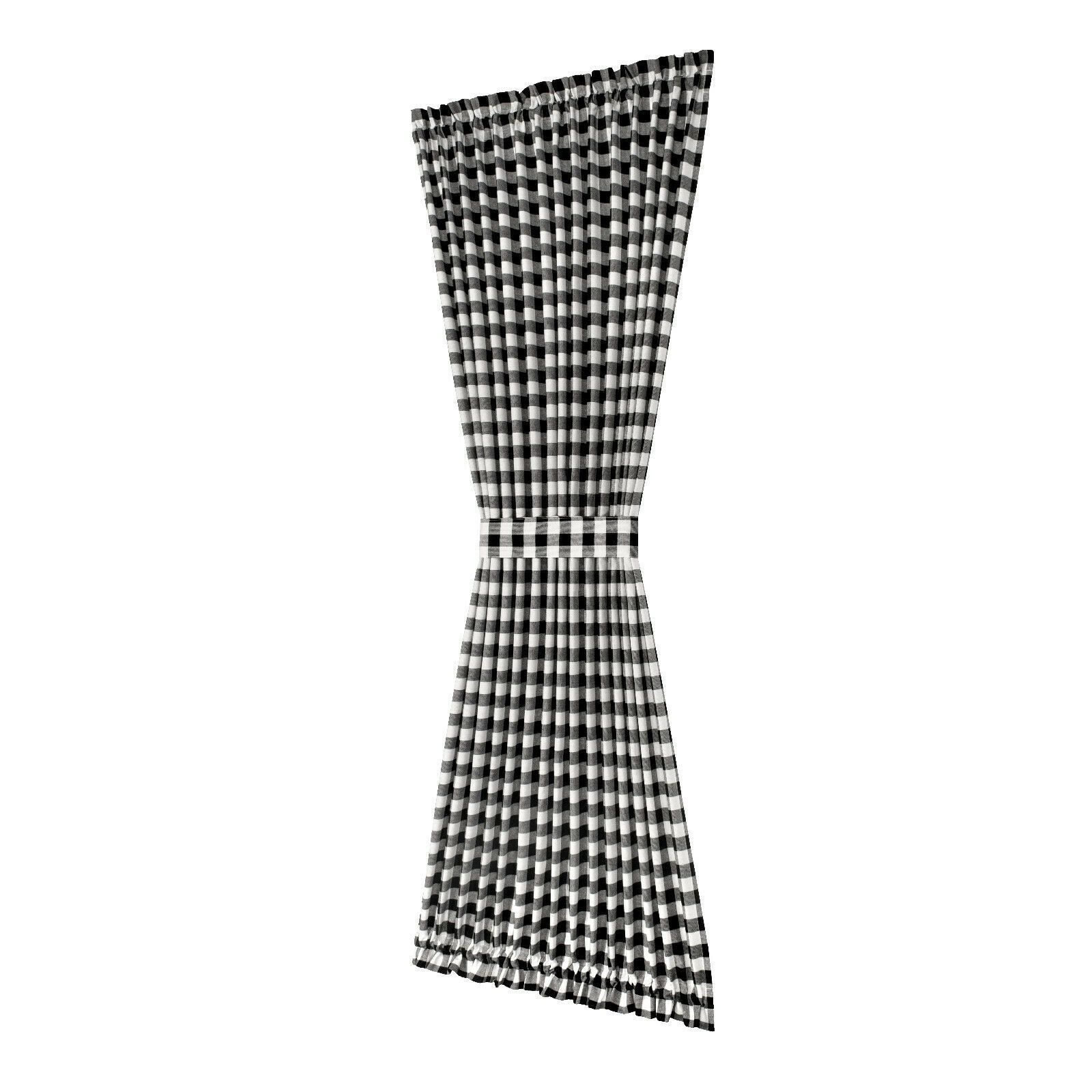 Портьера Kate Aurora Plaid Country Farmhouse French Door с подхватом