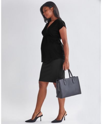 Женская прямая юбка Angel Maternity из ткани ponte черного цвета