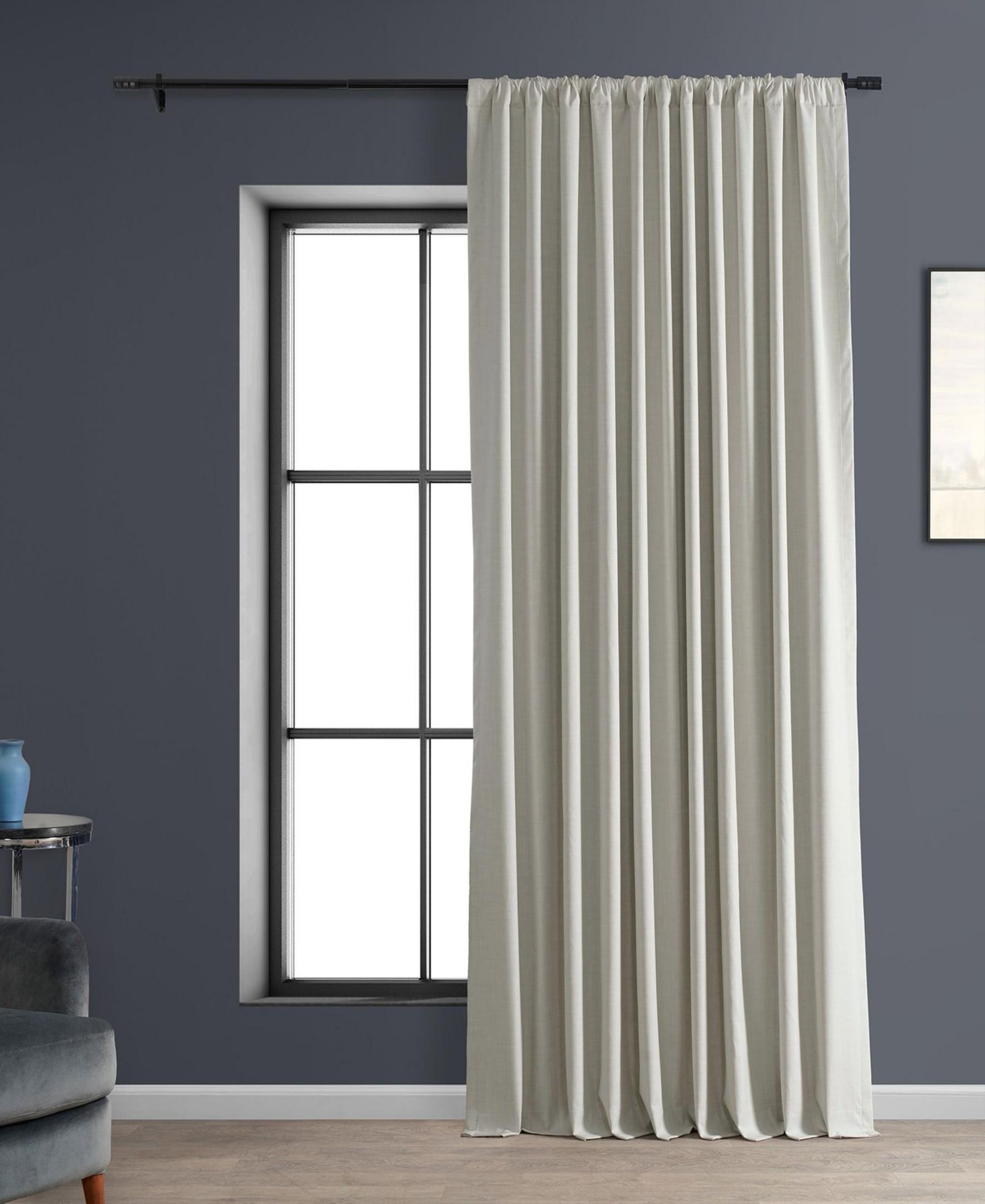 Half Price Drapes широкая штора из льна Performance Linen Blackout