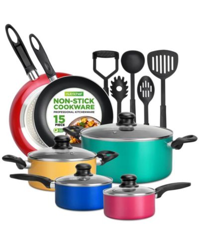 NutriChef Nonstick Cookware Set, 15-Piece