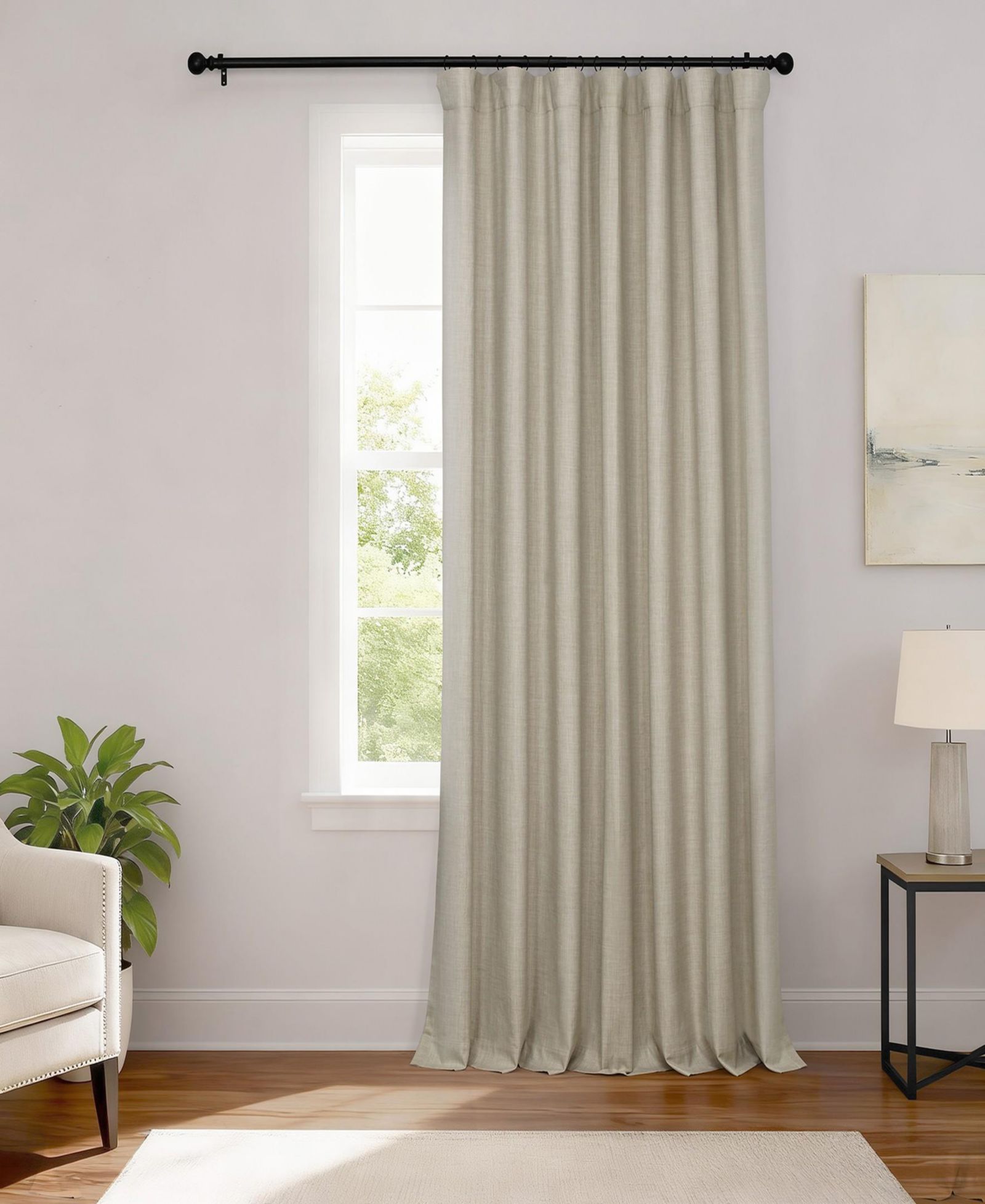Широкая блэкаут штора из льна Half Price Drapes