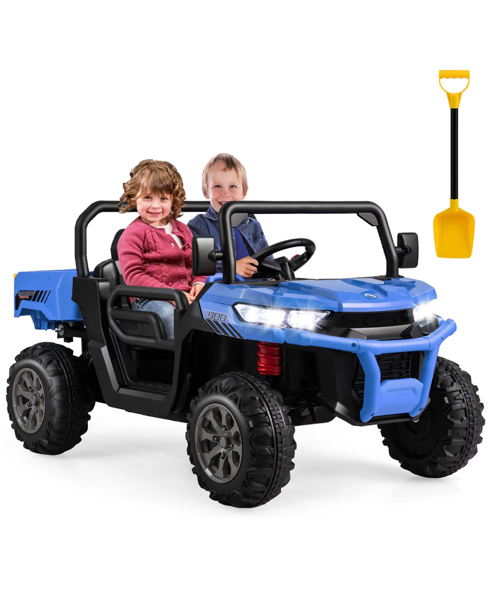 Детский электромобиль Gymax 24V Kids Ride On Dump Truck 2-Seater с пультом управления Rose Red