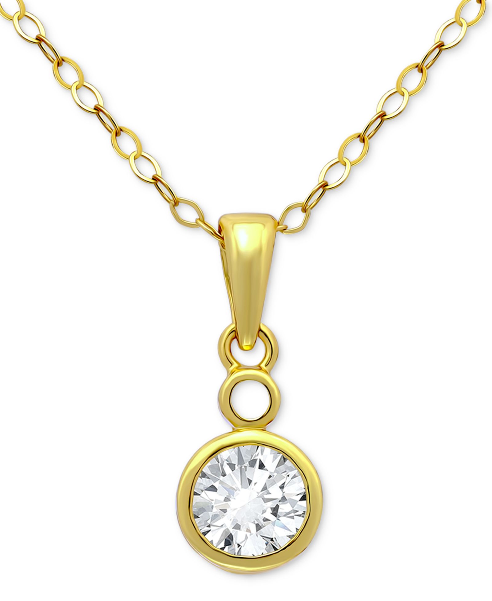 Giani Bernini кулон-подвеска Cubic Zirconia Bezel Solitaire из стерлингового серебра с напылением 18k Gold, 16" + 2" extender