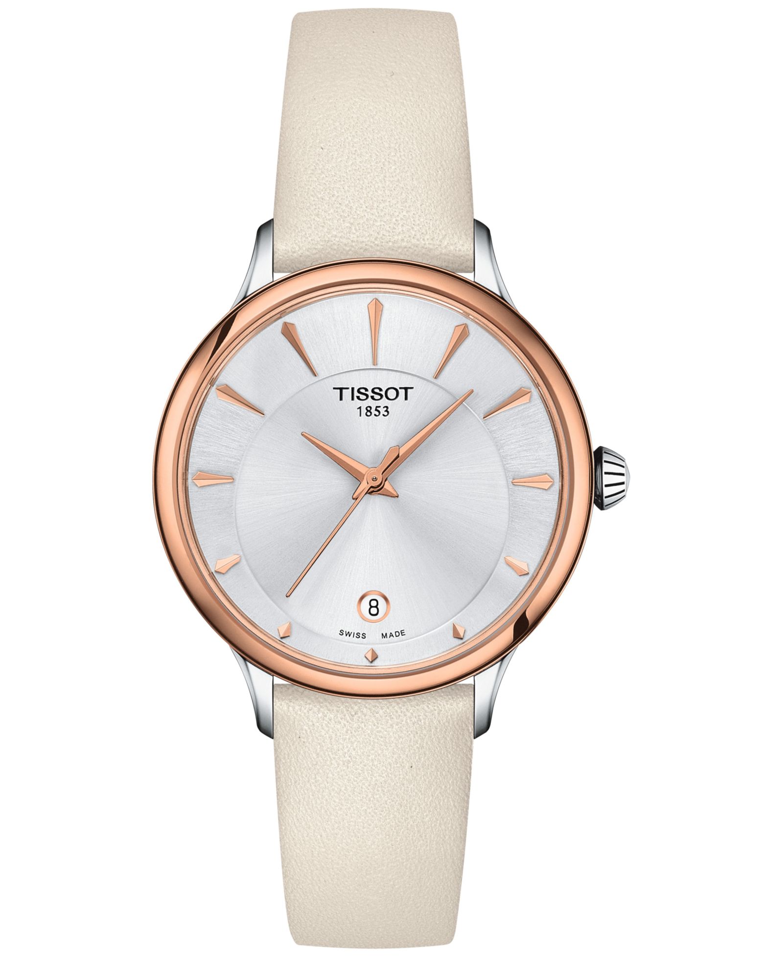 Tissot Женские Swiss Odaci-T Cream Leather Strap Watch 33mm