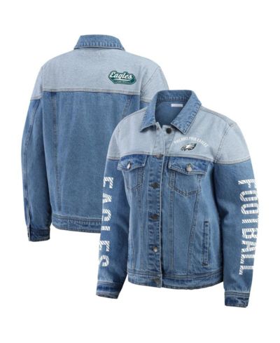 WEAR by Erin Andrews Women's Philadelphia Eagles Full-Button Denim Jacket