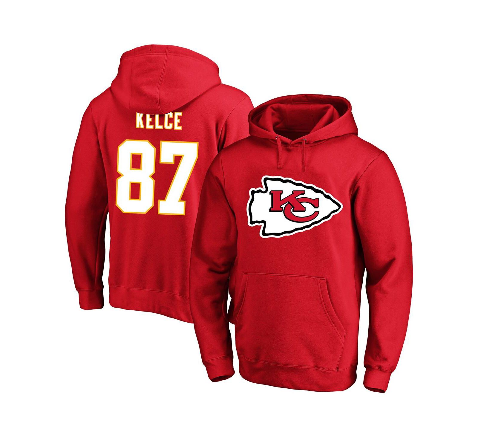 Мужское худи Fanatics Travis Kelce Kansas City Chiefs Fleece Pullover