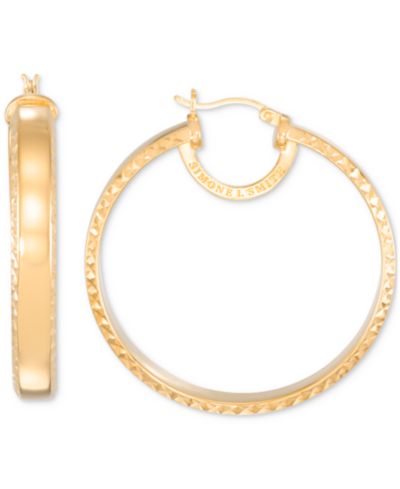 Simone I. Smith Серьги-кольца из желтого золота 18k поверх стерлингового серебра (45mm)