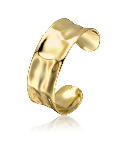 Браслет Rachel Glauber Unique 14K Gold Plated Hammered Finish Open Cuff