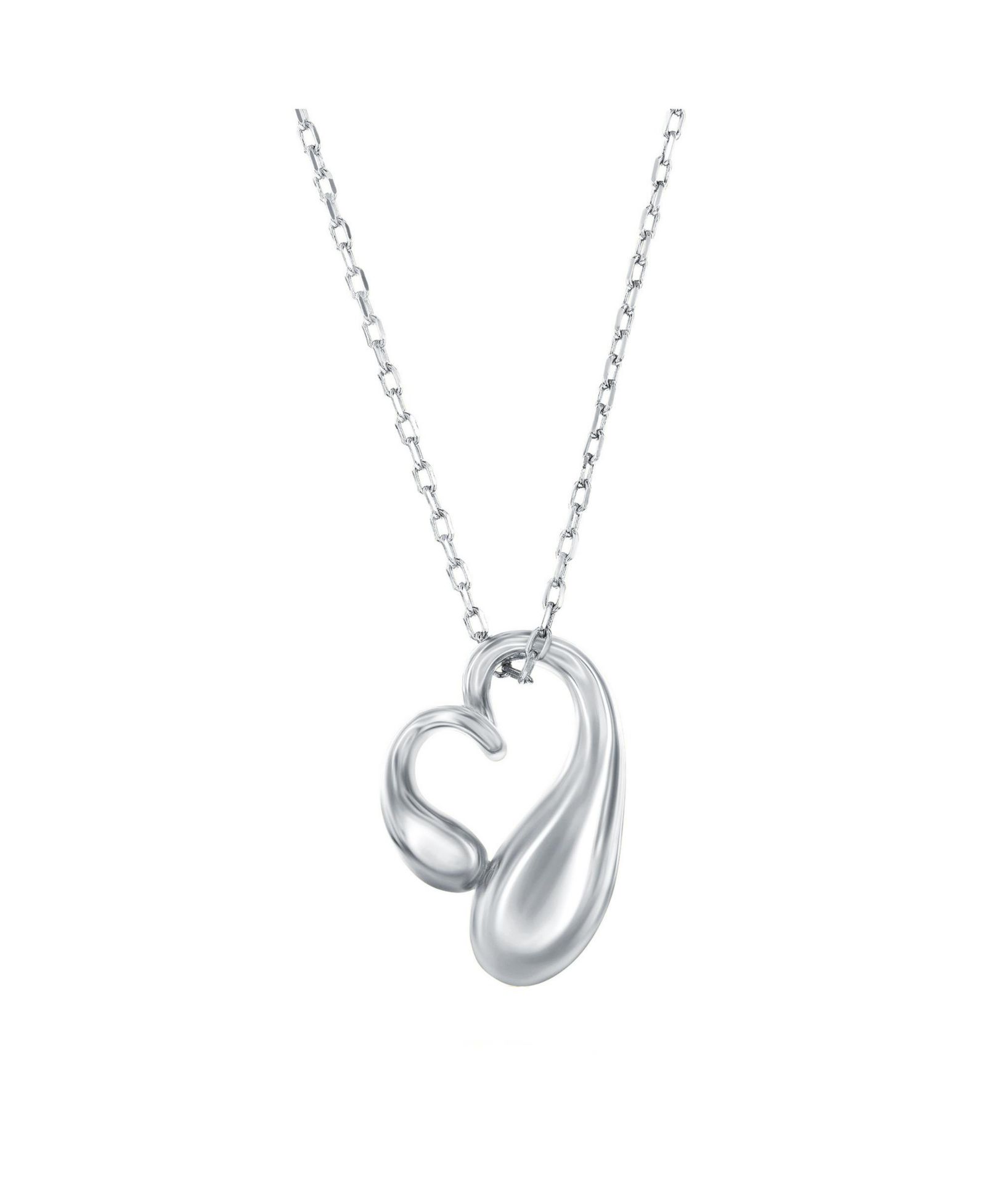 Колье Simona Sterling Silver Sideways Puffed Heart