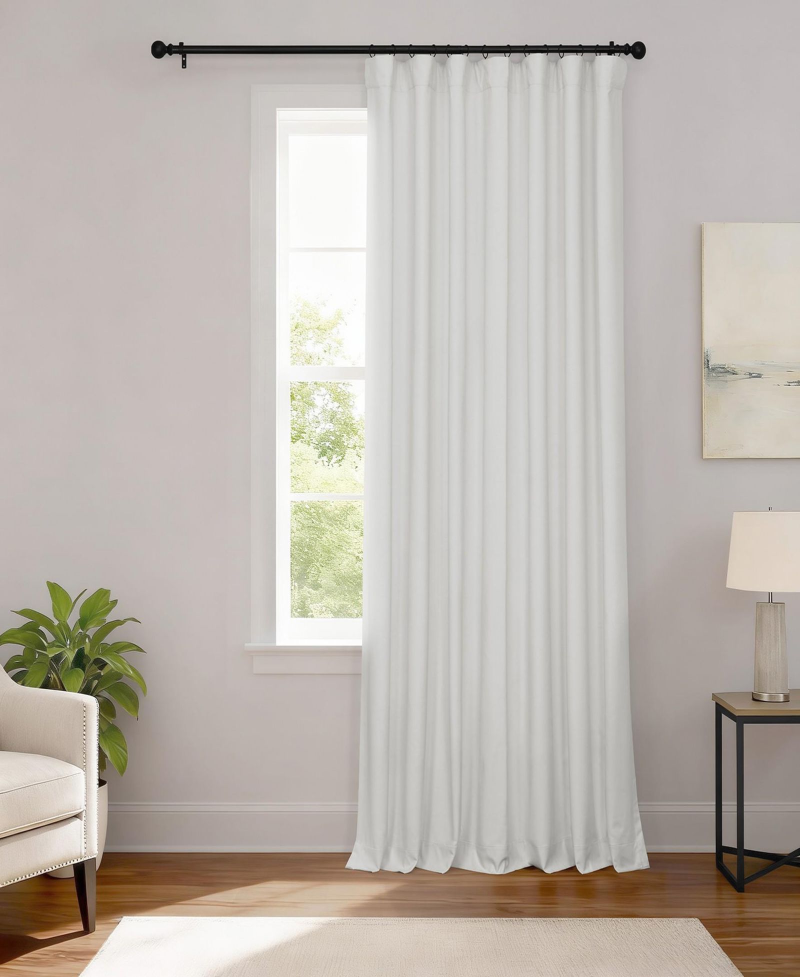 Half Price Drapes Extra Wide Performance Linen Hotel Blackout Curtain
