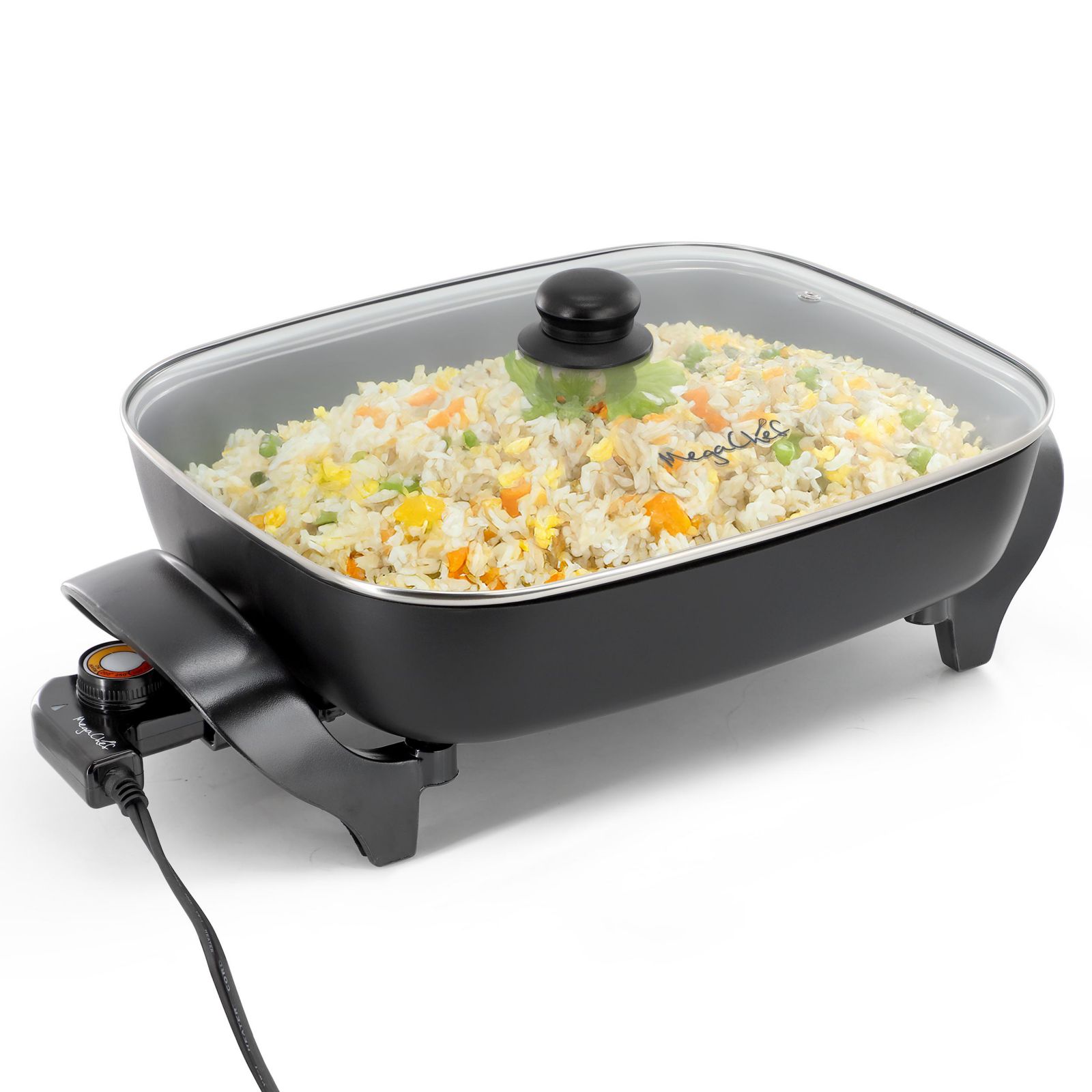 MegaChef 14.96 Inch Electric Fry Pan with Non-Stick Coating