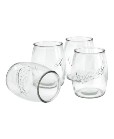 MASON CRAFT & MORE 4 Piece Glass Belly Shaped Jars