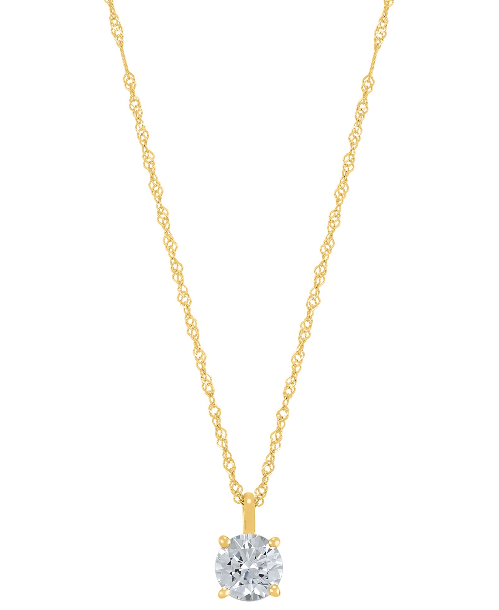 Macy's Подвеска Diamond Solitaire в 14k Gold 18"