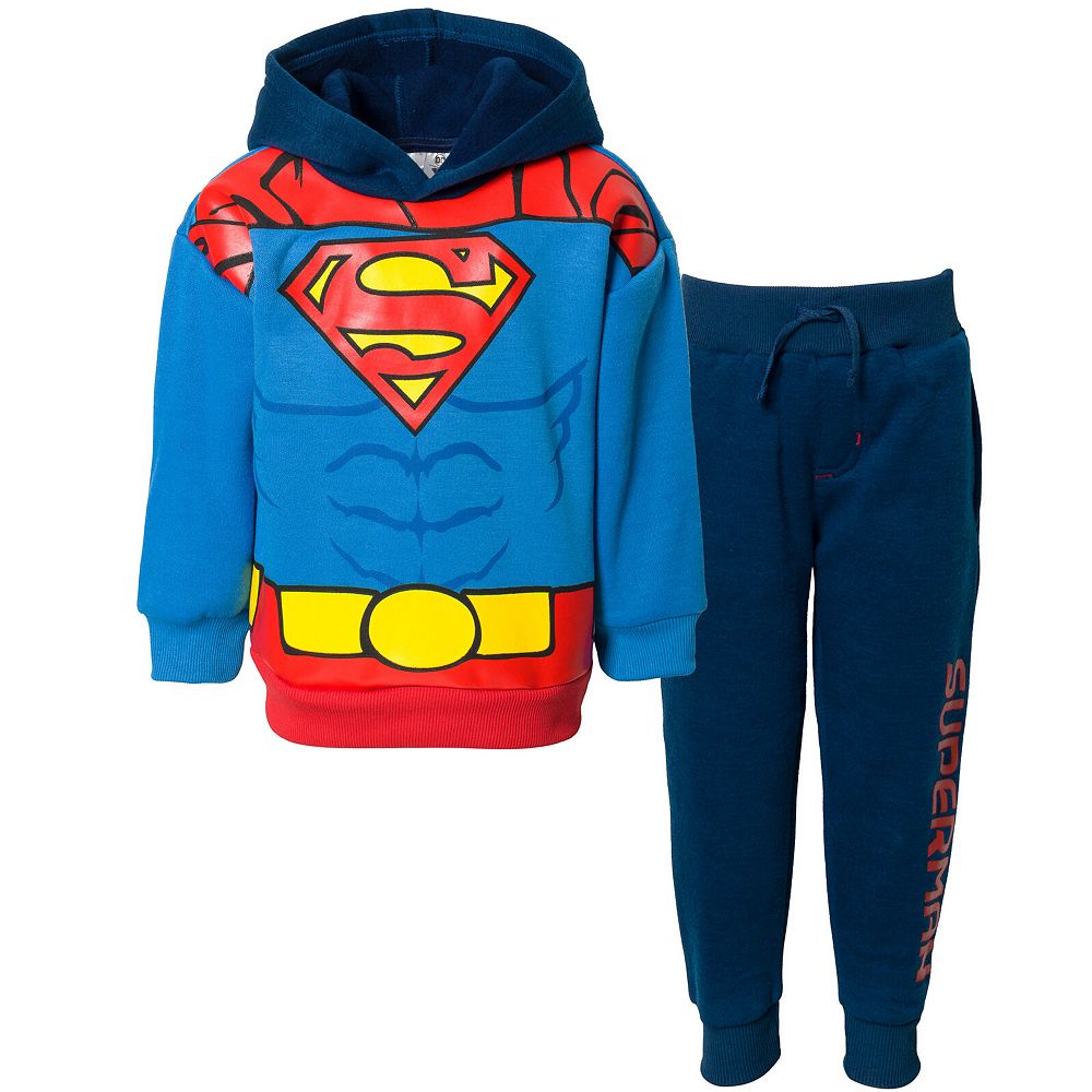 Justice League Little Boys (6 to 20) DC Comics Superman Batman Fleece Pullover Hoodie and Pants Outfit Set
