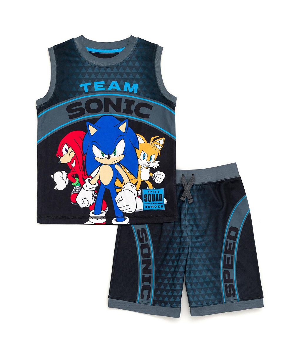 Sega Little Boys (4-20) Sonic the Hedgehog Athletic 2-Piece Tank Top and Shorts Set