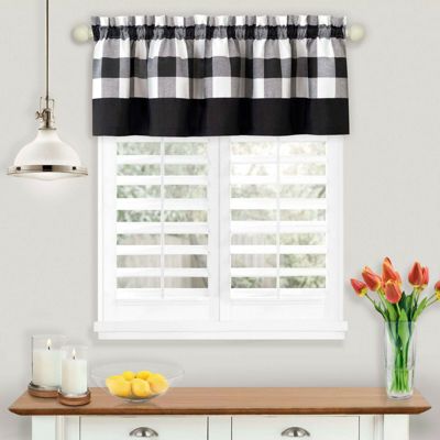 Kate Aurora Modern Farmhouse Buffalo Plaid Checkered Rod Pocket Window Valance Curtain