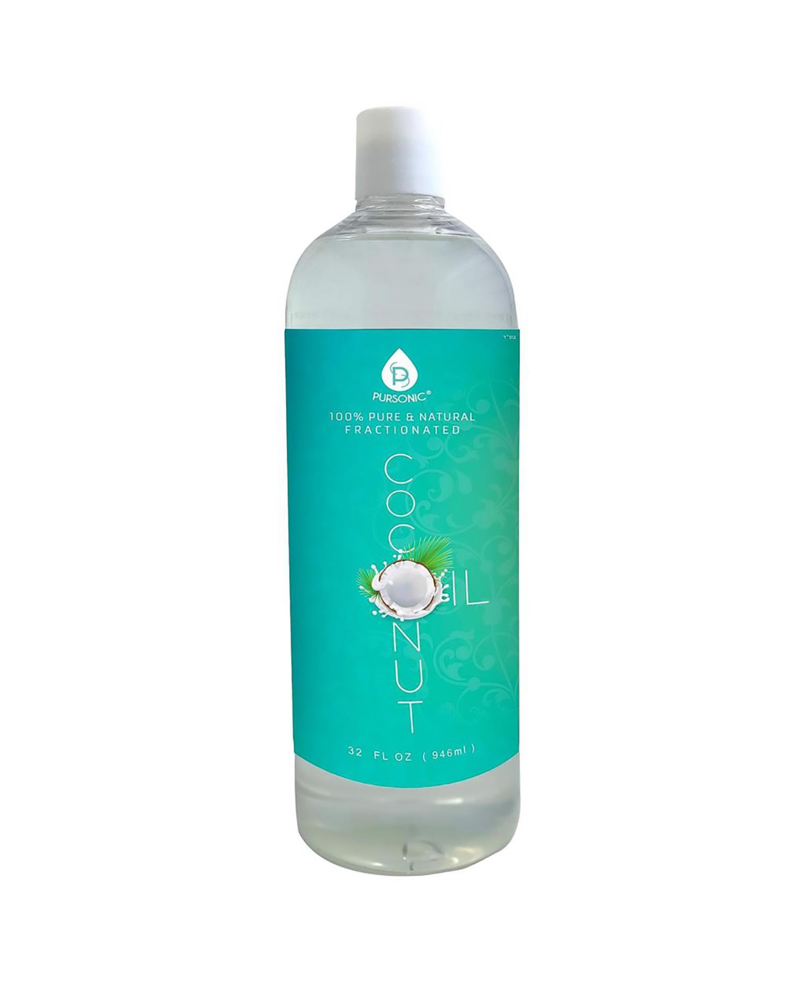 PURSONIC 100% Pure Oil for Massages, Therapeutic Recipes & Essential Oils, Fractionated Coconut, 32 Fl Oz