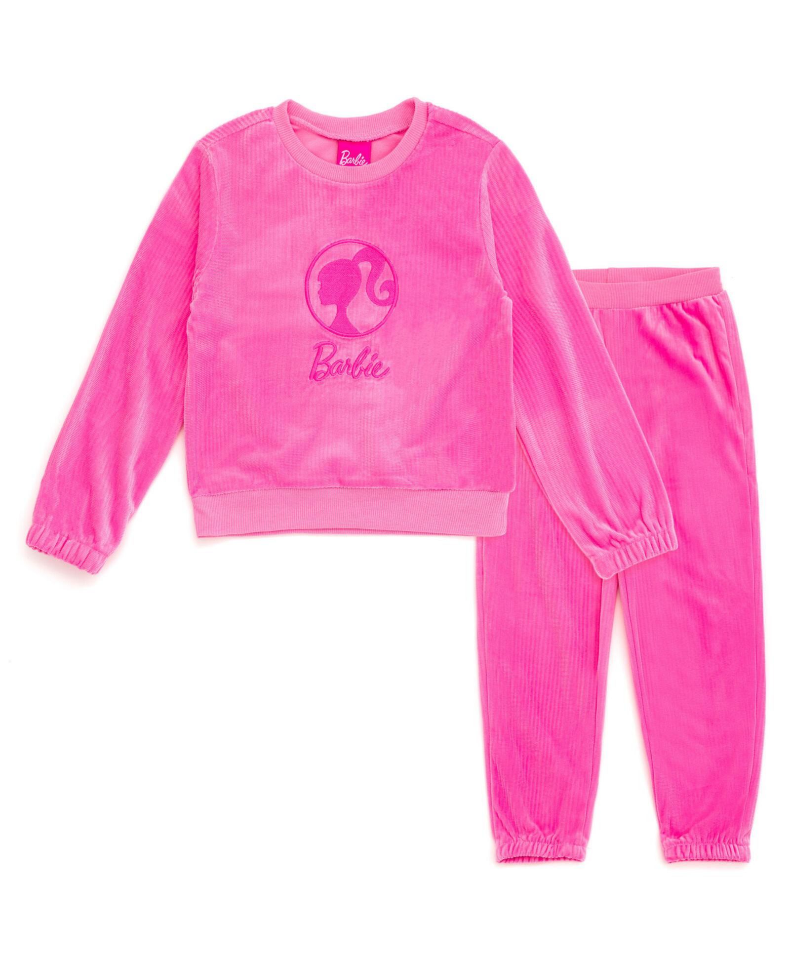 Barbie Toddler Girls Velour Sweatshirt and Jogger Pants Outfit Set