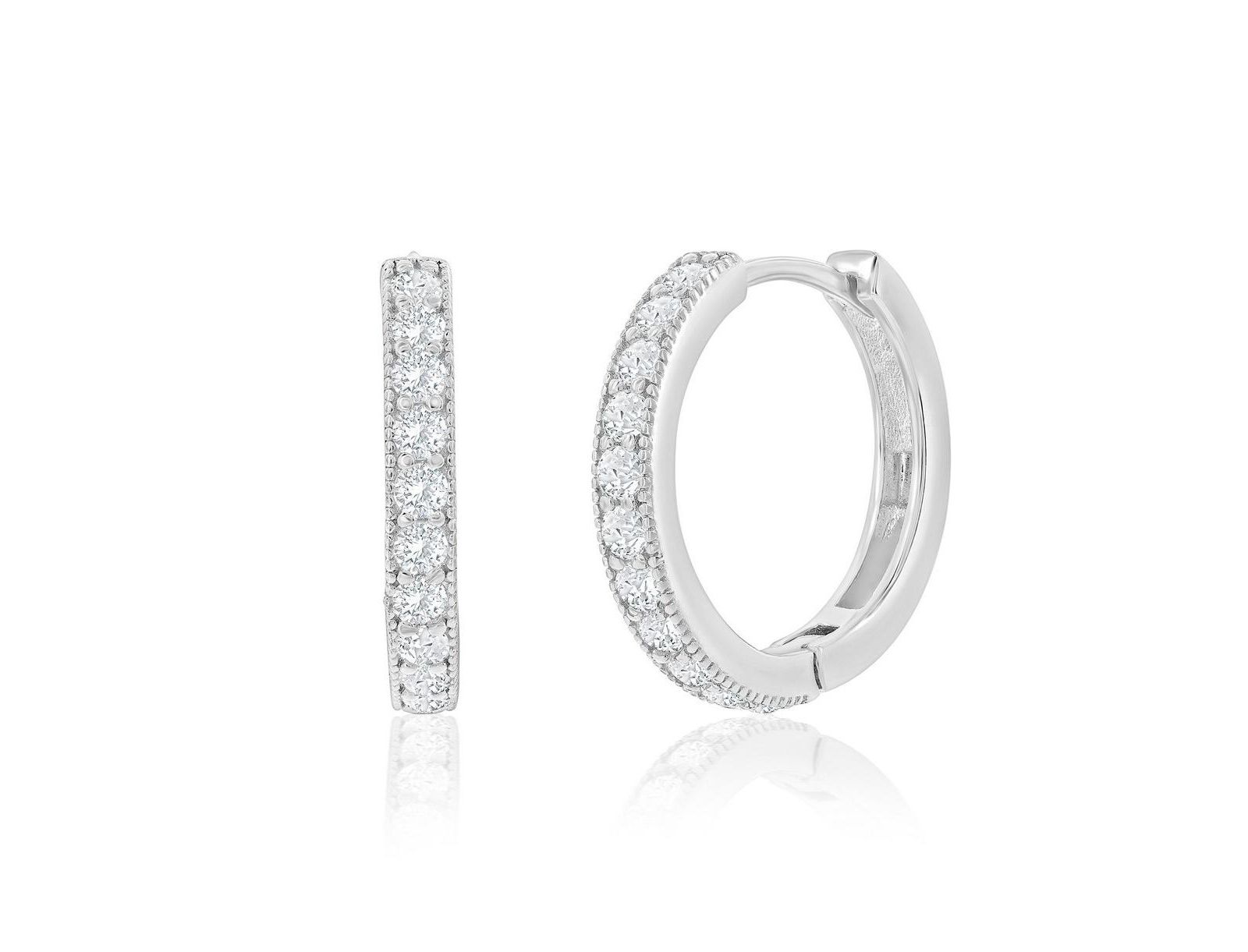 Simona серебряные серьги-кольца 19mm с CZ
