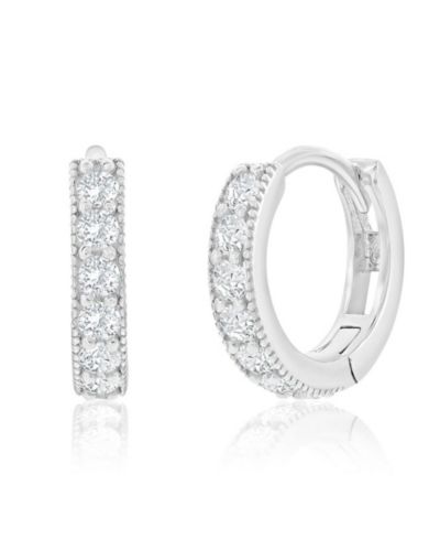 Серьги-кольца Simona из стерлингового серебра с CZ 13mm