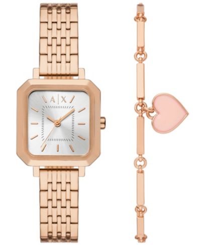 Женские кварцевые часы A|X Armani Exchange из розового золота и нержавеющей стали 27mm
