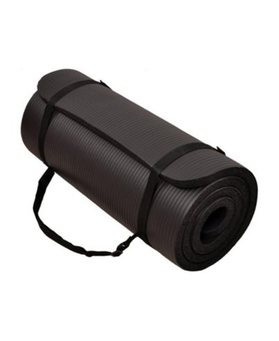 Коврик для йоги BalanceFrom Fitness GoYoga 71x24in Anti Tear Exercise Yoga Mat с ремешком, Black