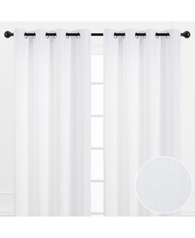 Chanasya Silky Velvet Textured Sheer Curtains, Light-Filtering Grommet Drapes, 2 Panel Set, 63 Inches Long
