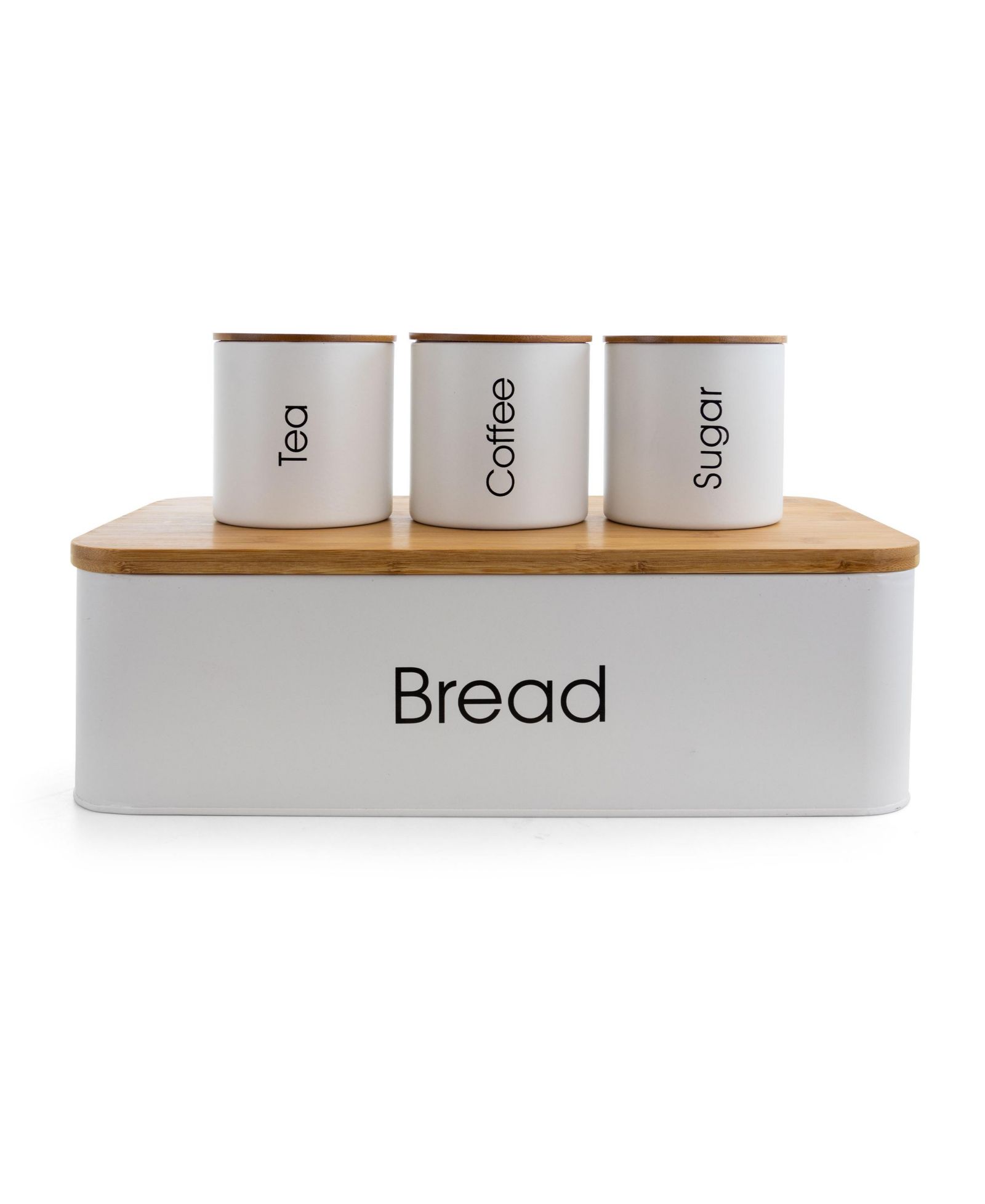 MegaChef Kitchen Food Storage and Organization 4 Piece Canister Set in White
