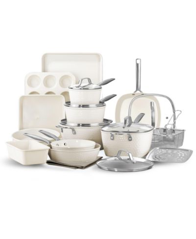Gotham Steel Pro Hammered Collection 20-Piece Ceramic Coating Nonstick Cookware Set