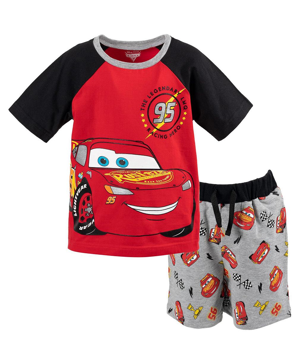 Cars комплект из футболки и шорт для мальчиков с Молнией Маккуином, размер 6-12