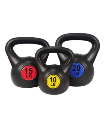 BalanceFrom Kettlebell Fitness Exercise Weights, Set of 3, 10, 15, and 20 Pounds