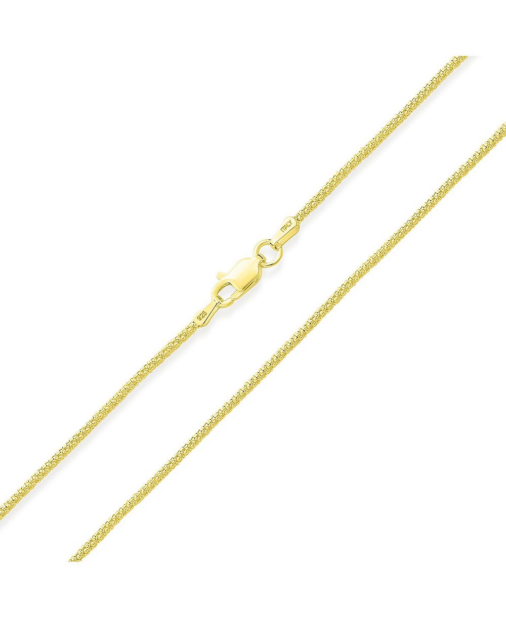 Bling Jewelry 3mm Bali Style 14k Gold Plated Sterling Silver Caviar Coreana Popcorn Chain Necklace