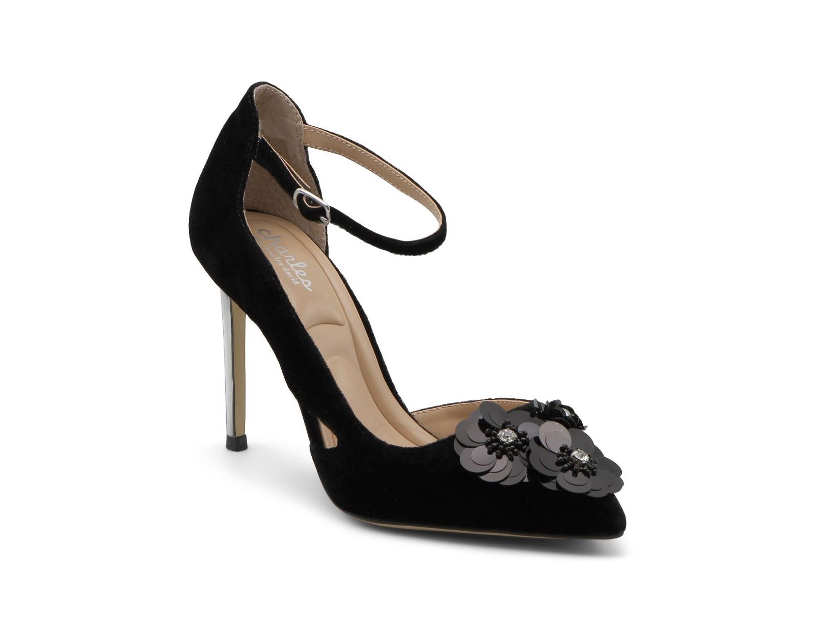 Charles by Charles David Womens Rae Stiletto High Heel Sparkle Ankle Pump