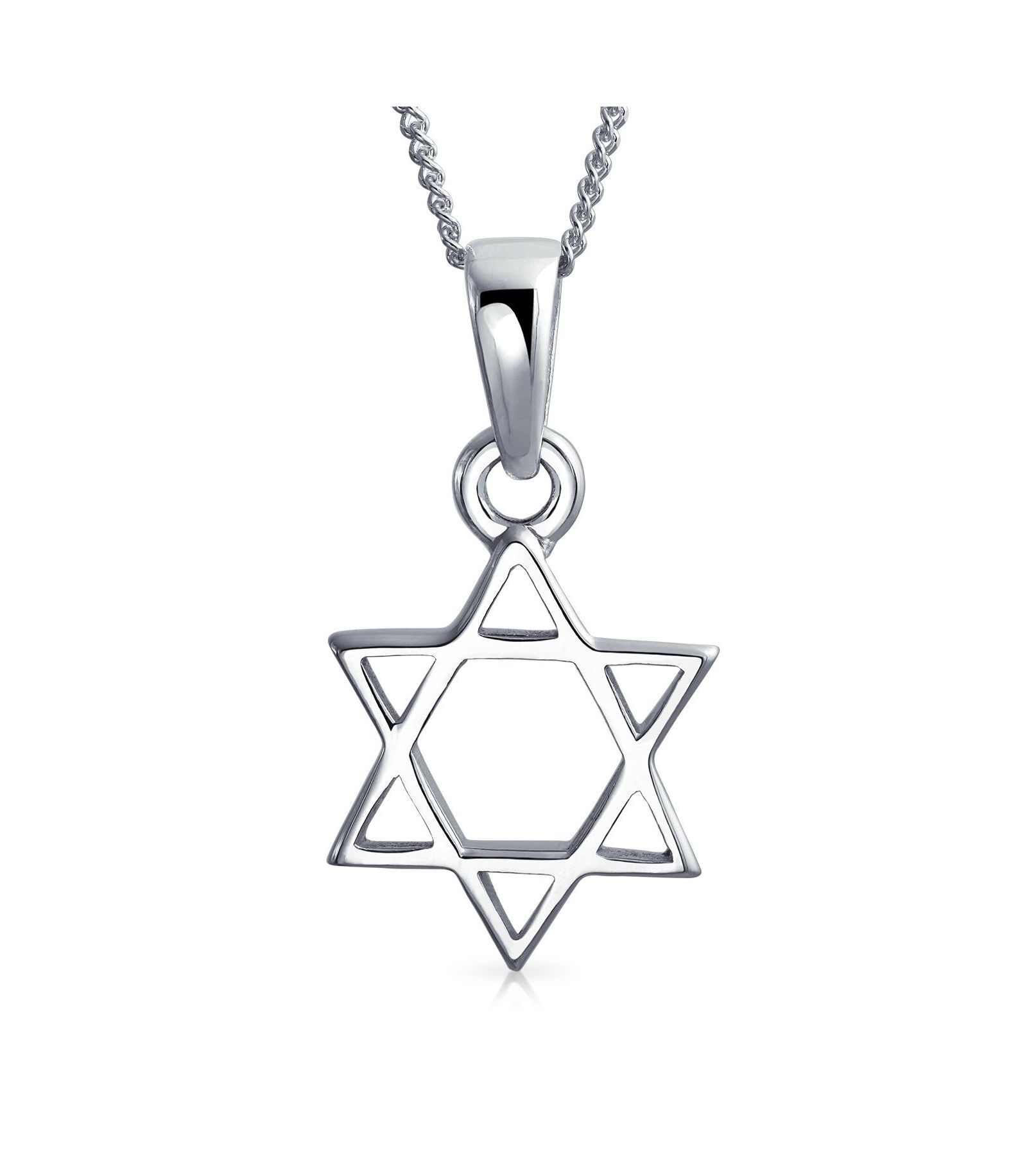 Серебряное ожерелье Bling Jewelry с кулоном в виде Звезды Давида, иудейская тематика Хануки, классическое