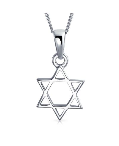 Серебряное ожерелье Bling Jewelry с кулоном в виде Звезды Давида, иудейская тематика Хануки, классическое