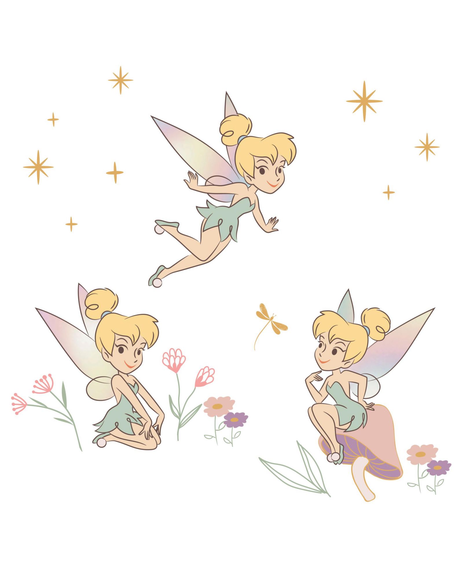 Настенные наклейки Disney Baby Tinker Bell Garden/Floral Bedtime Originals