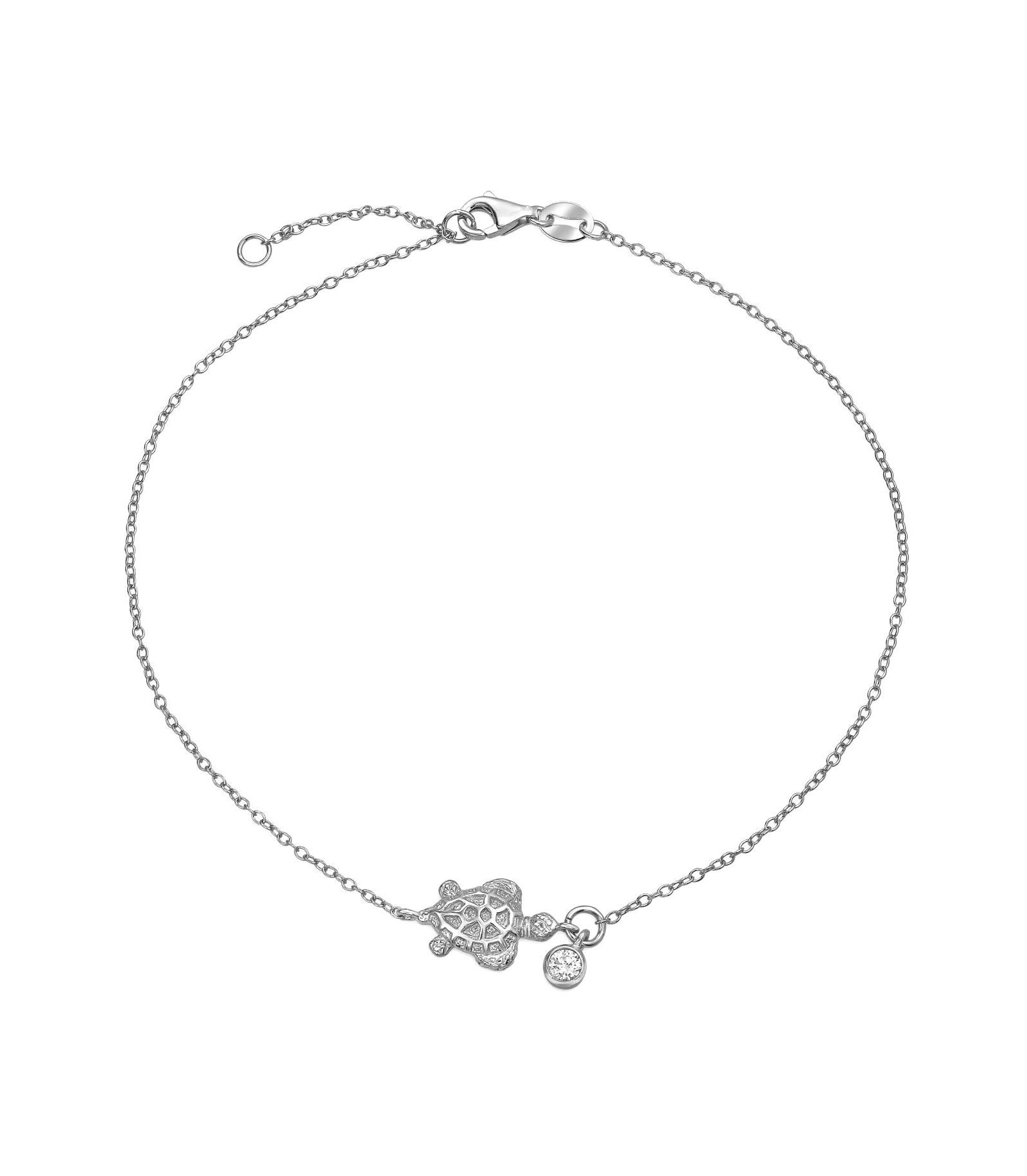 Браслет-анклет Bling Jewelry Nautical Turtle CZ Gold Plated.925 Sterling Silver