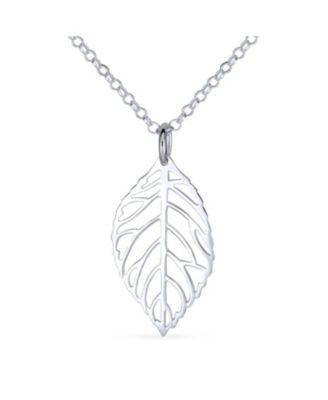Колье-подвеска Bling Jewelry Native American Style Bohemian Boho Nature Open Leaf Dangling Pendant Western Jewelry.925 Sterling Silver With Chain