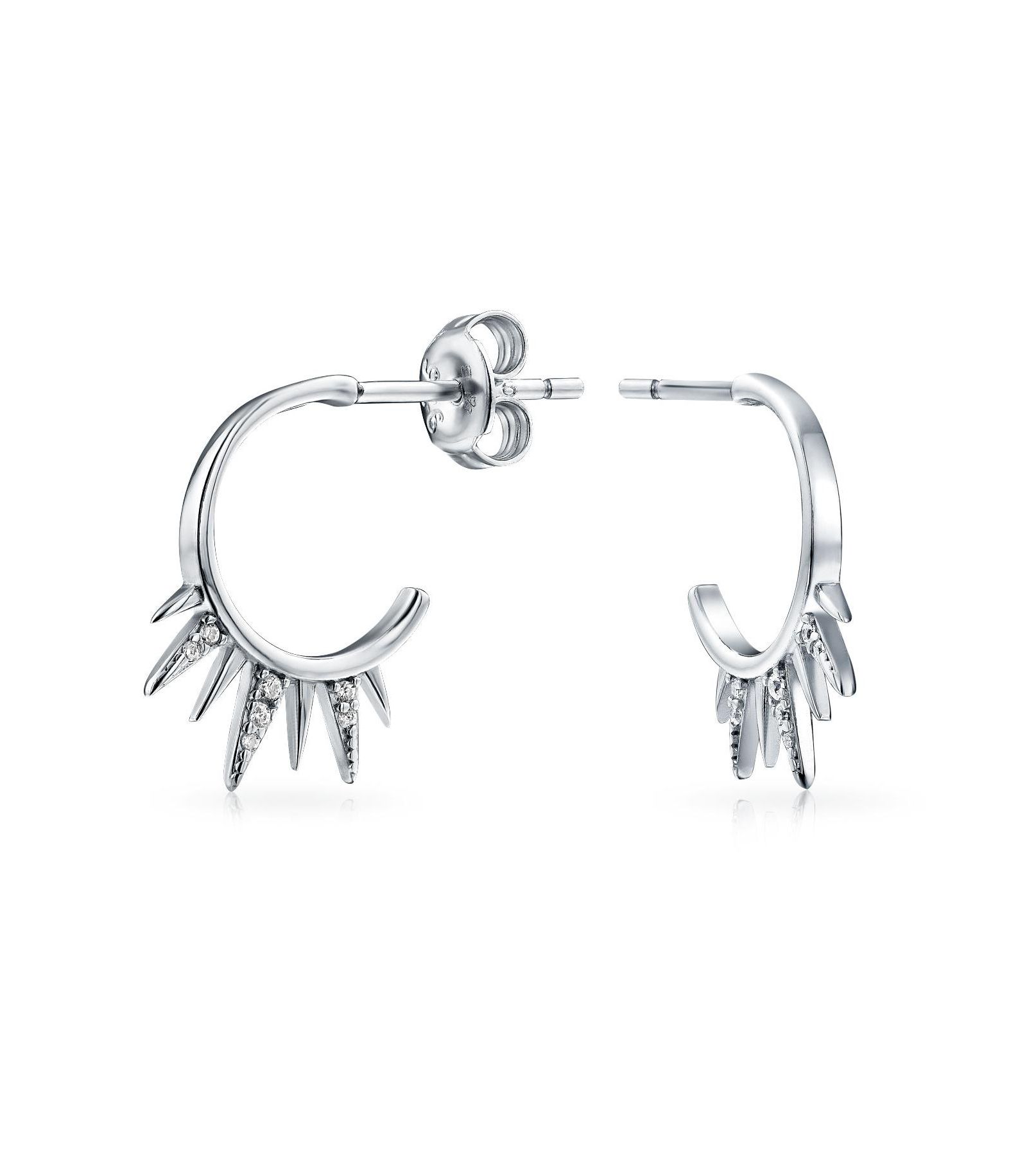 Bling Jewelry серьги-гвоздики Punk Rocker Goth Biker с цирконием