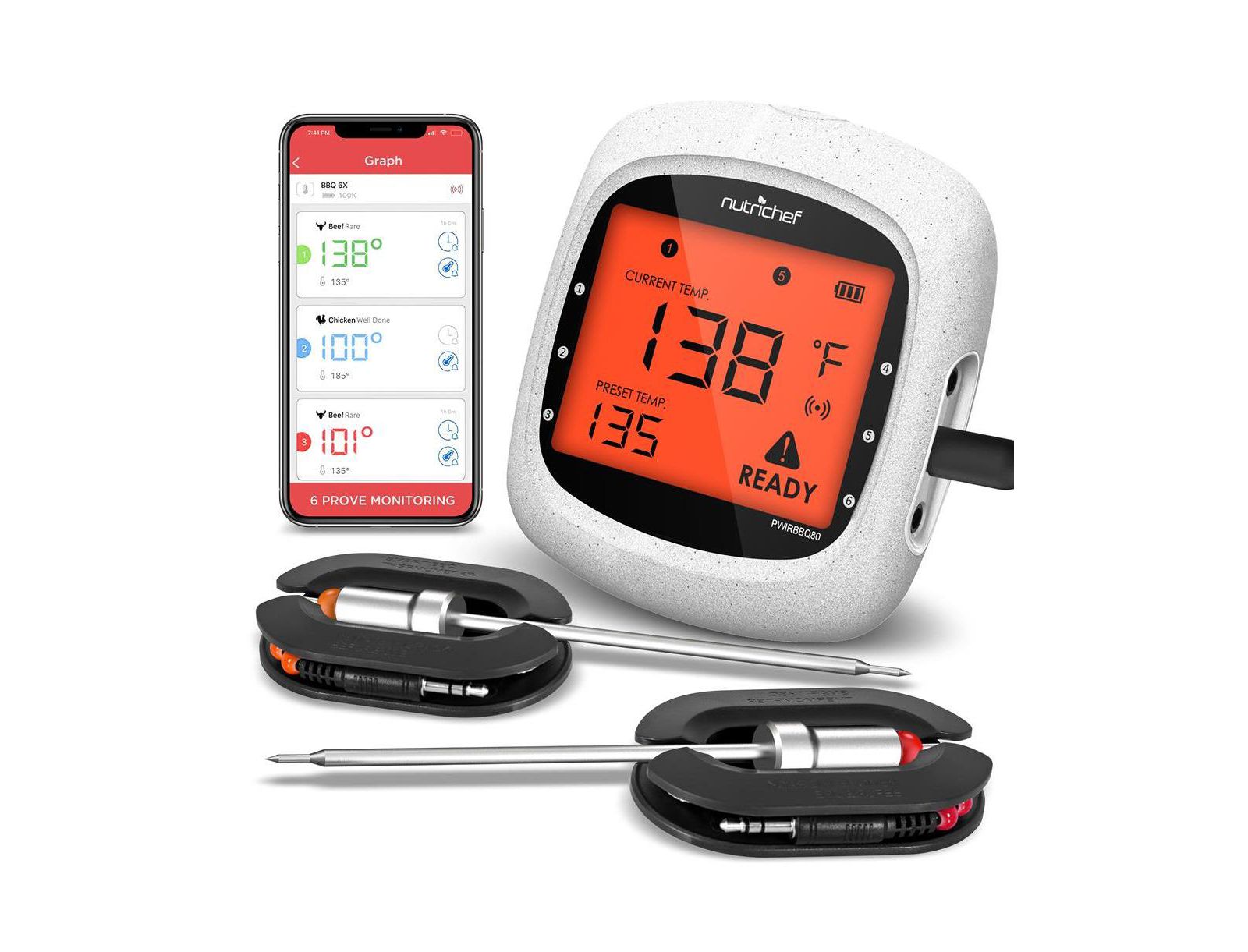 Беспроводной цифровой термометр NutriChef Bluetooth BBQ