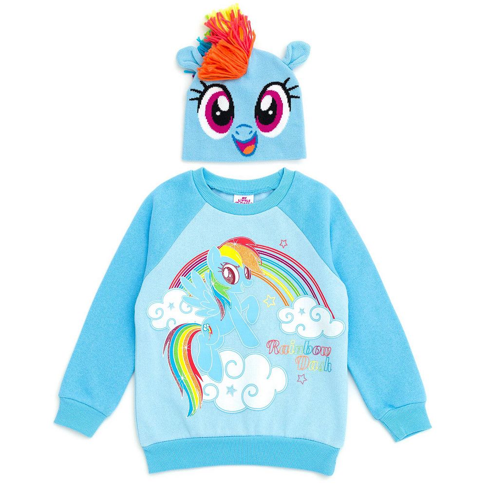 Мужской флисовый свитшот и кепка для косплея с персонажем Rainbow Dash