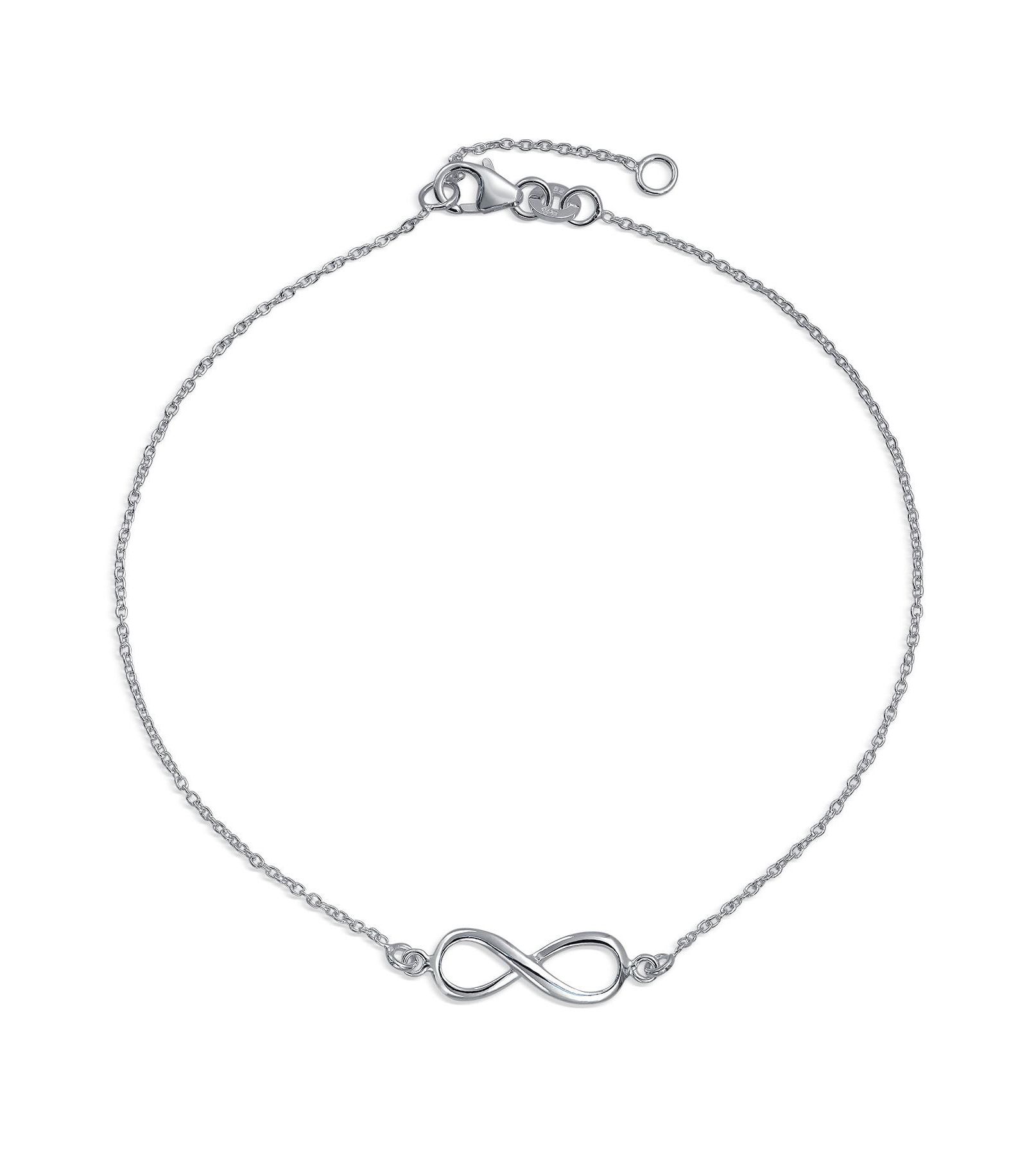 Bling Jewelry романтический браслет-анклет с подвеской Infinity из серебра.925 с регулируемым ремешком