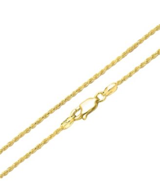 Bling Jewelry Classic 2.5MM Gold Plated Sterling Silver Cable Rope Chain Necklace 18"