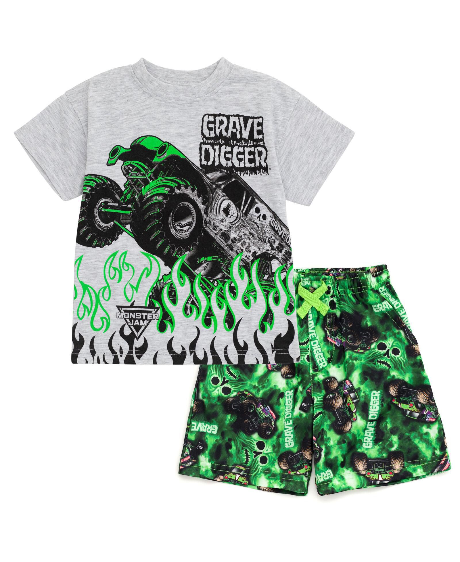 Monster Jam Boys' (5-12) Graphic T-Shirt and Shorts Set