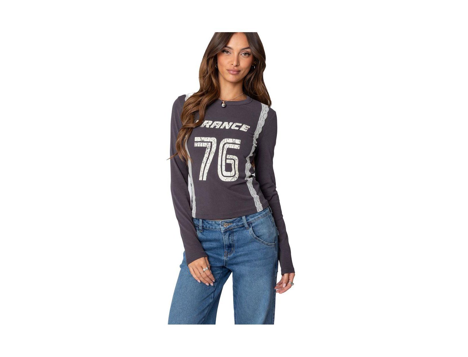 Edikted Women's Frenchy Long Sleeve T Shirt
