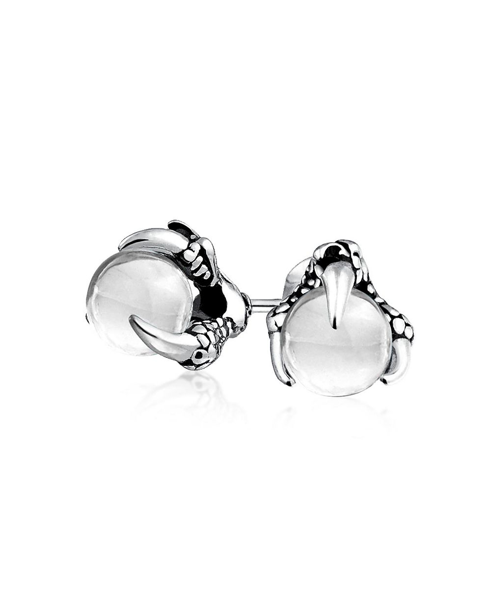 Bling Jewelry Серьги-гвоздики Gothic Punk Biker Dragon Claw из нержавеющей стали