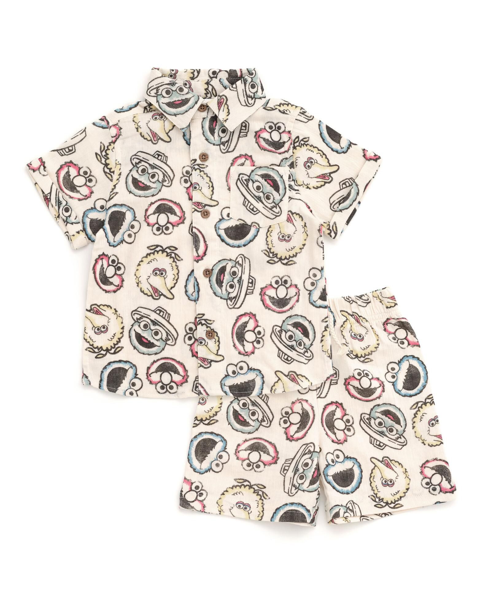 Детский комплект из шорт и комбинезона Sesame Street Cotton Gauze