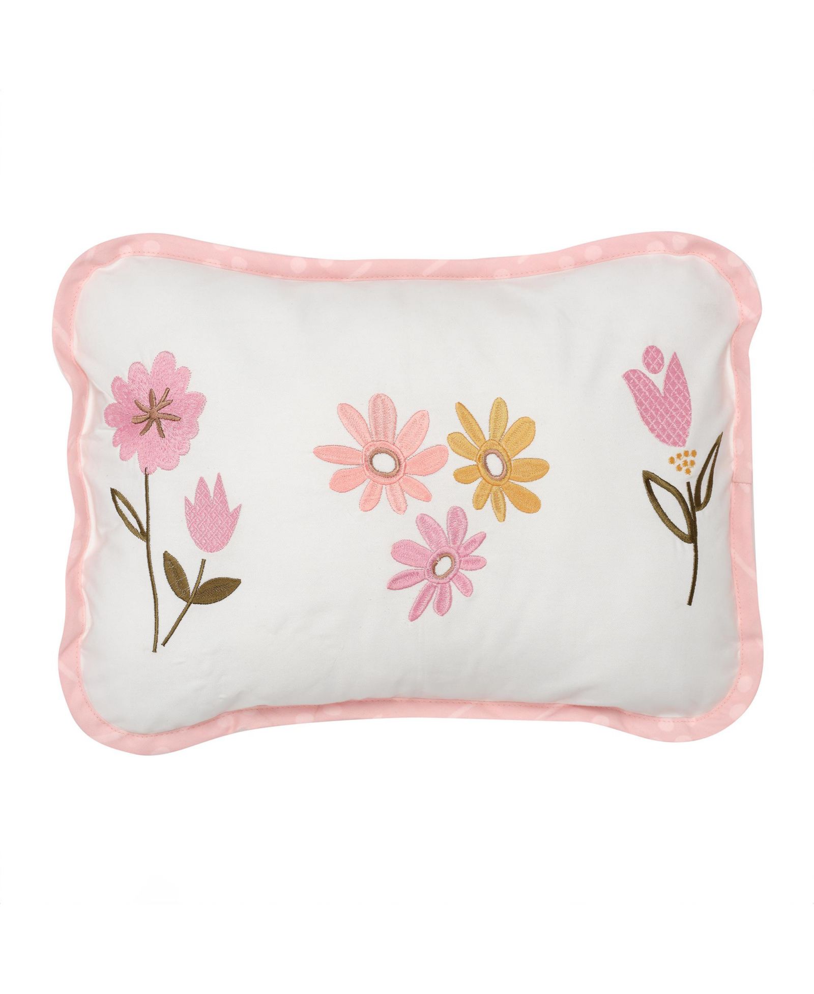 Lambs and Ivy Little Garden Luxury Embroidered Floral Decorative Throw Pillow
