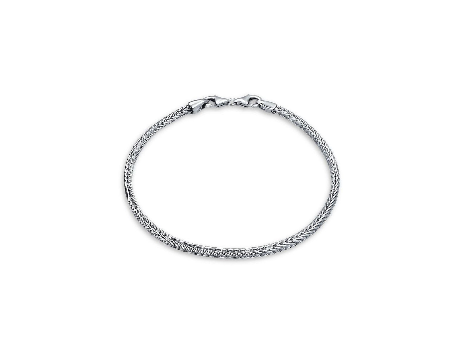 Bling Jewelry браслет Foxtail Wheat Chain.925 Sterling Silver Charms