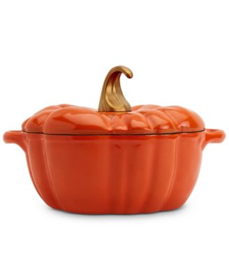Smith and Clark Iron Works Enameled Cast Iron 4-Qt Pumpkin Dutch Oven
